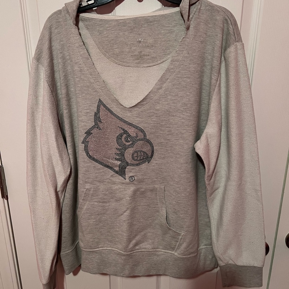 Lacoste Light Gray Women's Hoodie with Graphic